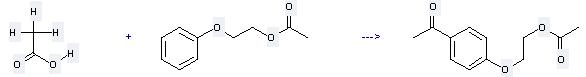2-Phenoxyethyl acetate can be used to produce 1-acetoxy-2-(4-acetylphenoxy)ethane at the ambient temperature